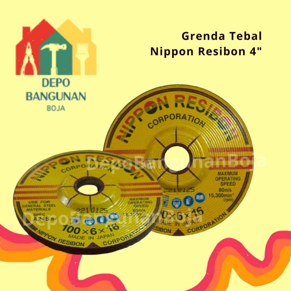 (20.7) Gerinda Tebal Nippo Resibon 4" / Gerinda / Batu Gerinda / Batu Poles