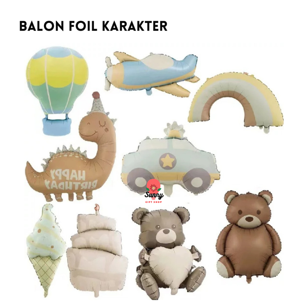 Balon Foil Karakter / Balon Foil balon udara / Balon Foil pesawat / Balon Foil pelangi / Balon Foil 