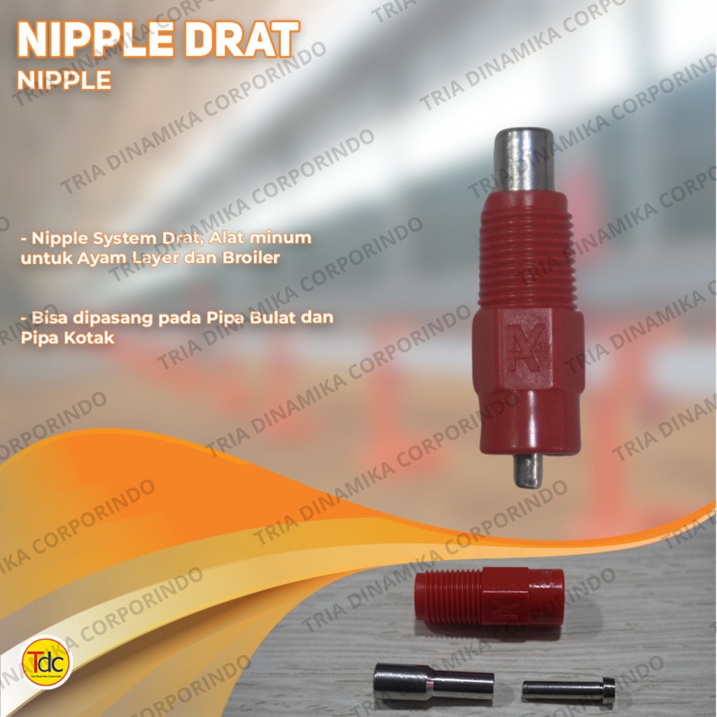 Nipple Drat - Nipple ulir pipa 3/4 inch - Pipa kotak Pipa bulat - Alat Ternak Kandang Ayam
