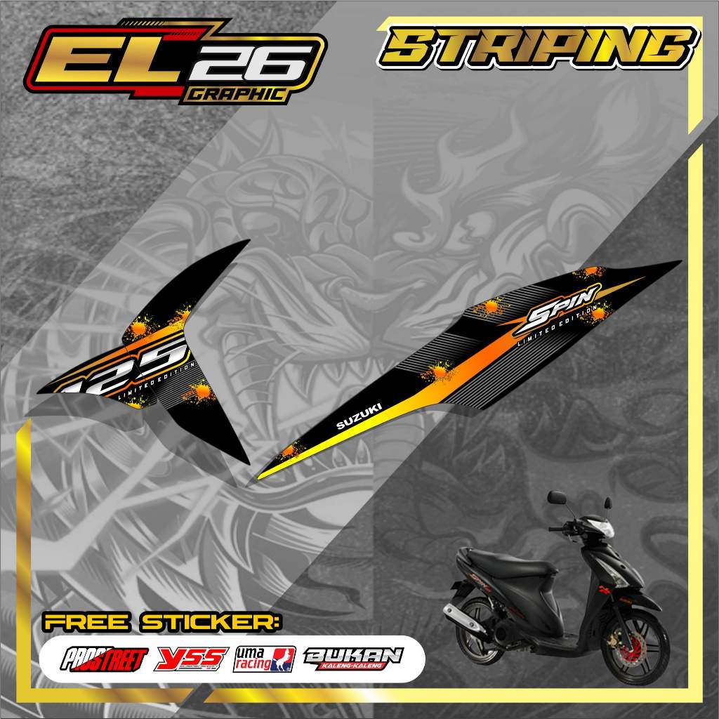 397 STRIPING STICKER SUZUKI SPIN - STRIPING SUZUKI SPIN MOTIF ABSTRAK