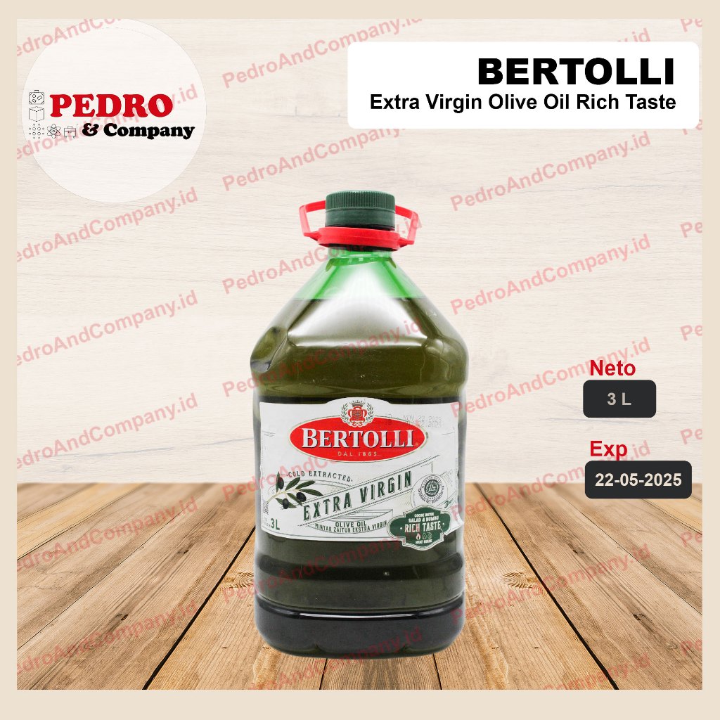 

bertolli extra virgin olive oil 3 liter - minyak zaitun 3L