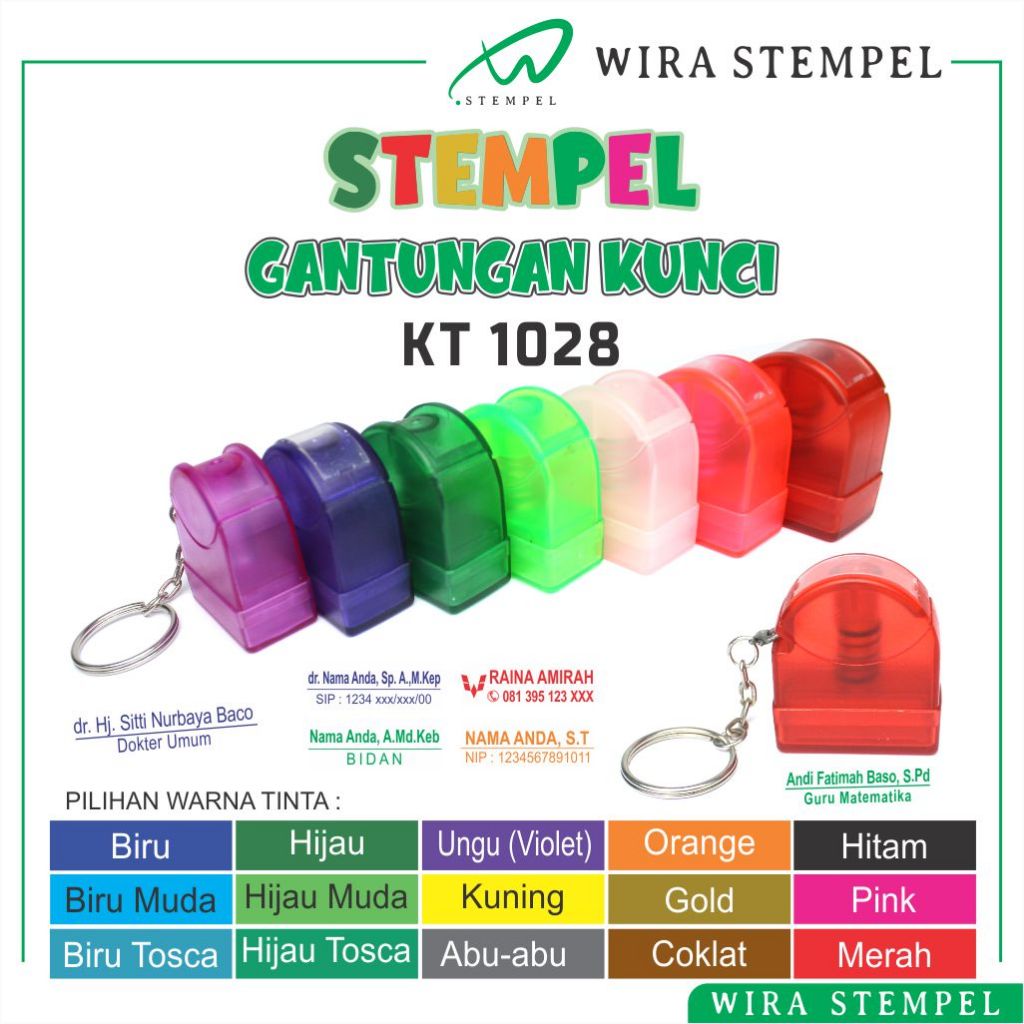 Stempel Nama Dokter Bidan Perawawat ApotekerStampel Ganci Flash Stamp Gantungan Kunci KT1028