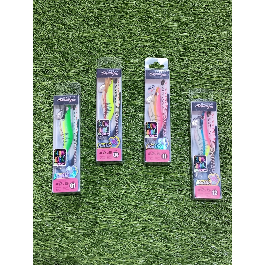 UMPAN CUMI AXZ RATTLE EGI SQUID JIG GLOW IN THE DARK SIZE 2.5 DAN 3.0