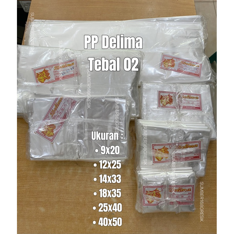 [1 ikat = 5 bungkus] KANTONG PLASTIK PP DELIMA 2 kg 3 kg 5 kg | PP DELIMA 18x35 | PP DELIMA 25x40 | 