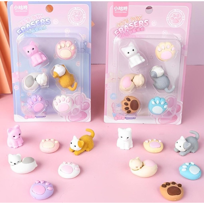 

Penghapus Karet Eraser Motif Tapak Kucing Isi 6 Pcs Alat tulis Random