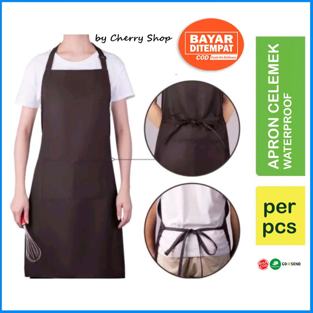 [PER PCS | ADA KANTONG BESAR DI DEPAN] Apron celemek barista anti air waterproof premium TEBAL By Ch