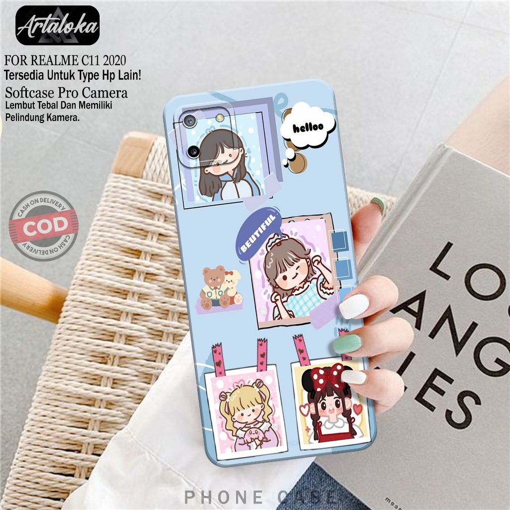 Softcase Hp Realme C11 2020 Fashion Case Kartun Case Realme C11 2020 Silikon TPU Pro Camera Casing R