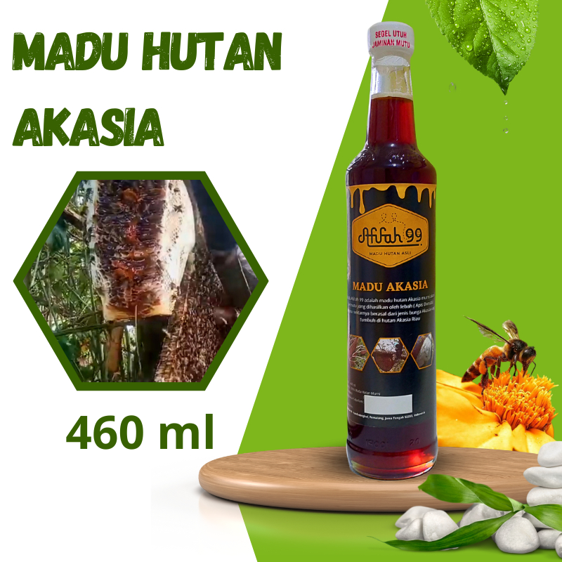 

Madu Hutan Akasia Afifah 99 (460 ml) Madu Akasia - Madu Hutan Asli Murni Raw Honey