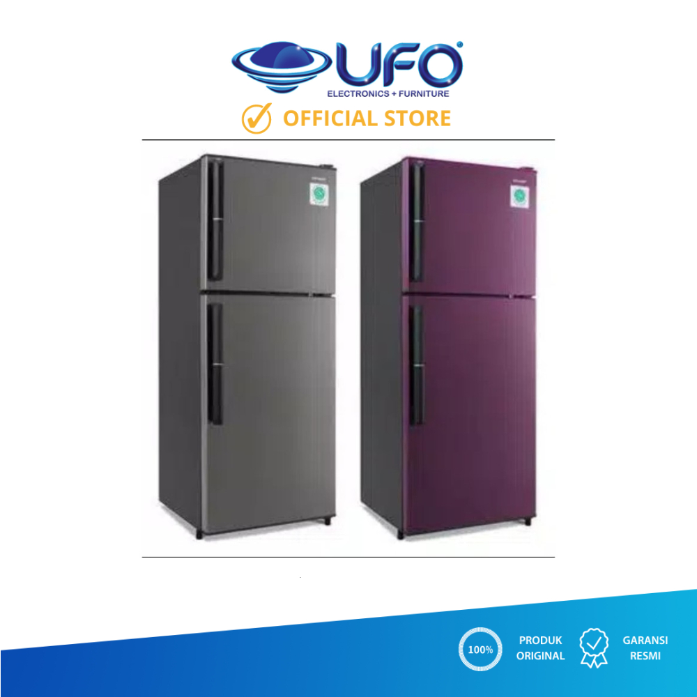 SHARP KULKAS 2 PINTU 205/187L SJ246GCSR/SJ246GCSD