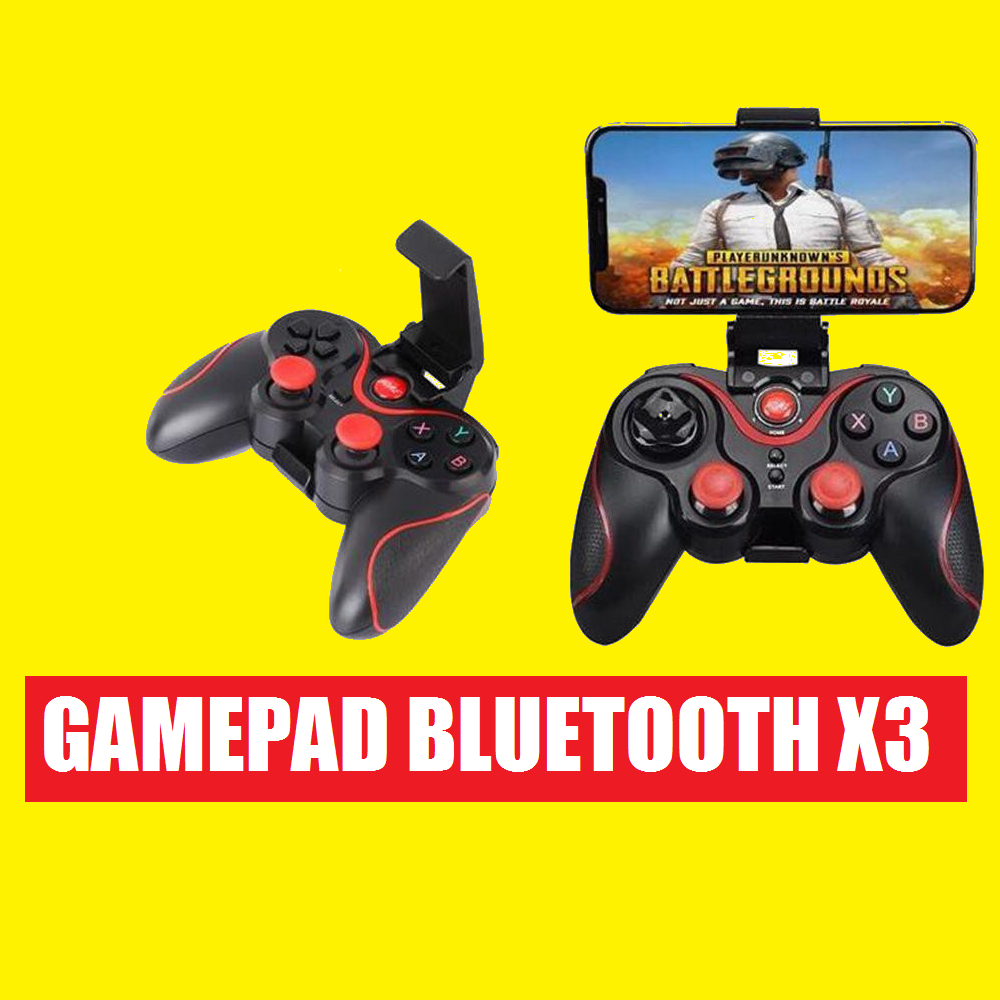 GAMEPAD X3 T3 BLUETOOTH WIRELESS CONTROLLER PLUS HOLDER JOYSTICK STICK SMARTPHONE HP PC STIK