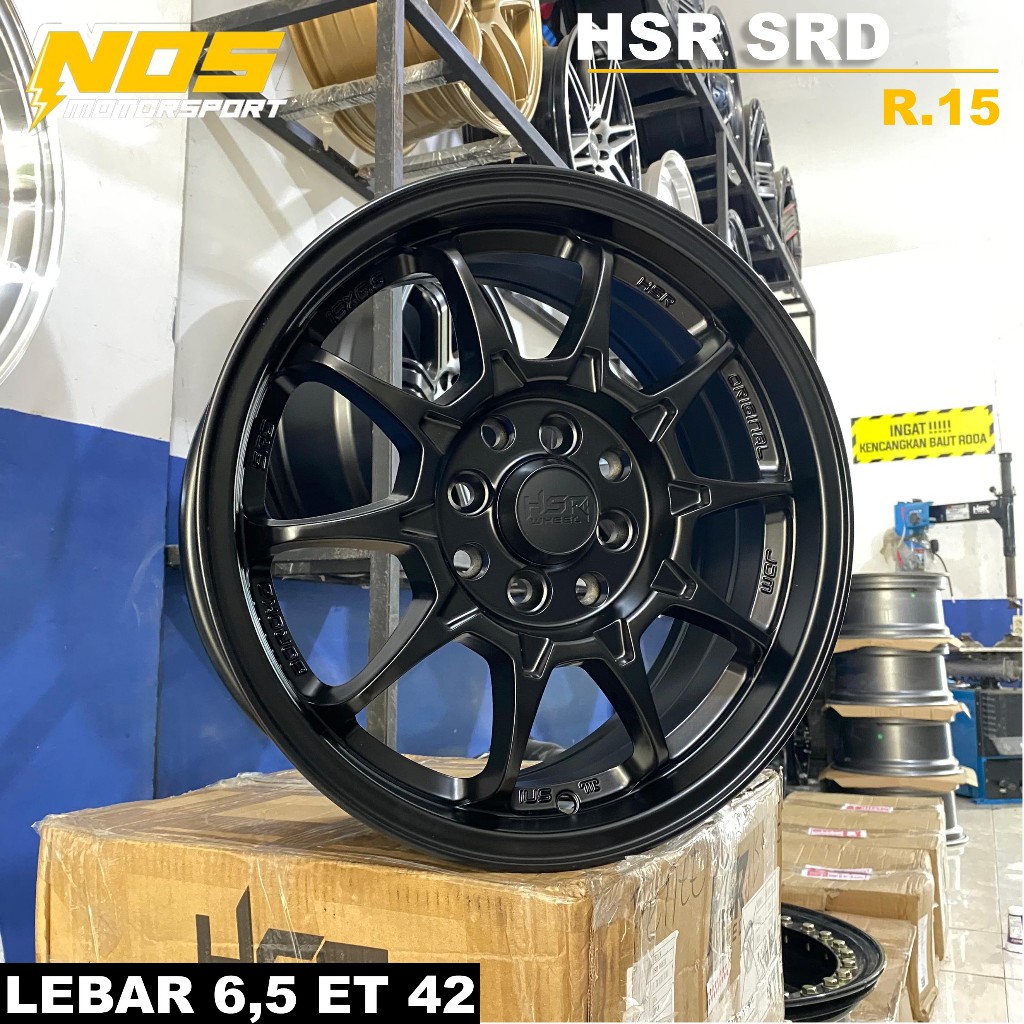 Pelek mobil brio, datsun, hsr srd ring 15 lubang baut 4 warna hitam mdel jari jari