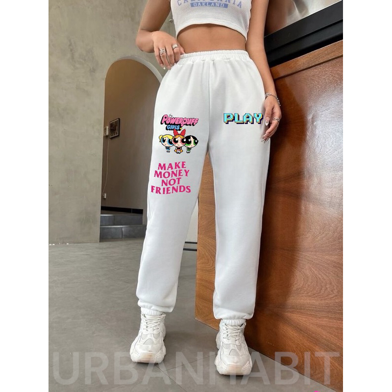 celana jogger putih / jogger pant / celana jogger merah putih / jogger