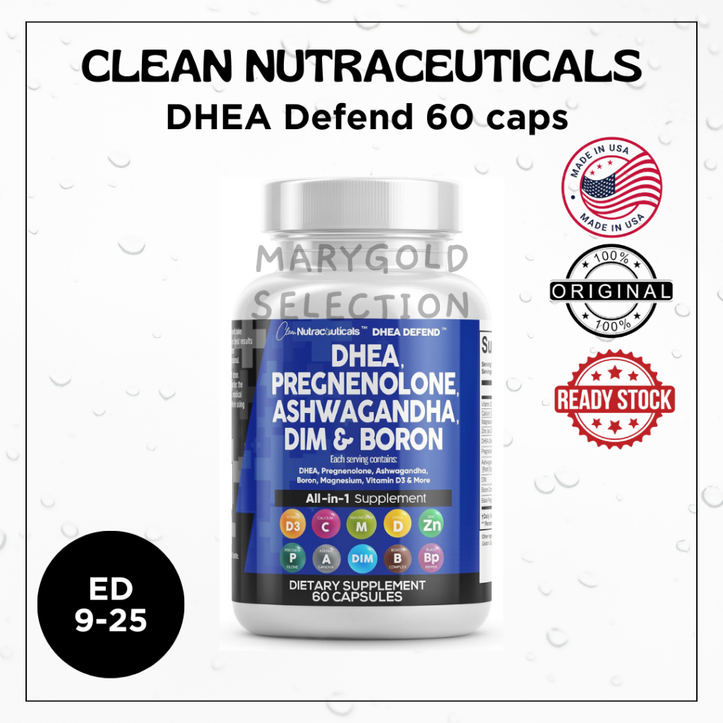 Clean Nutraceuticals DHEA Defend 200mg 60 kapsul Pregnenolone ashwagandha dim boron hormone balance