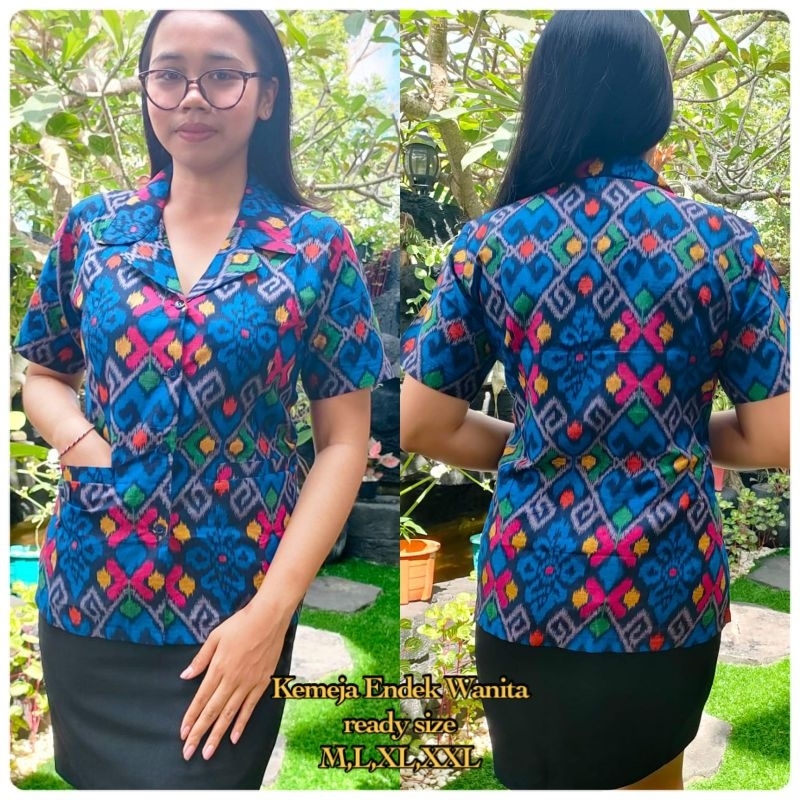 Kemeja Endek Wanita//Kemeja Kantor Wanita//Kemeja Kerja Wanita