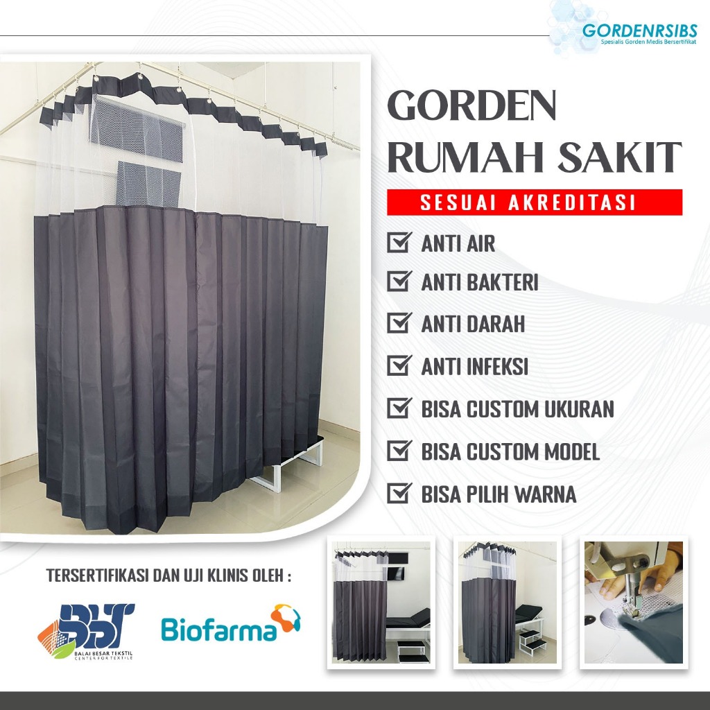 TIRAI BAHAN POLYESTER-HARGA GORDEN PLASTIK RUMAH SAKIT-TIRAI ANTI AIR