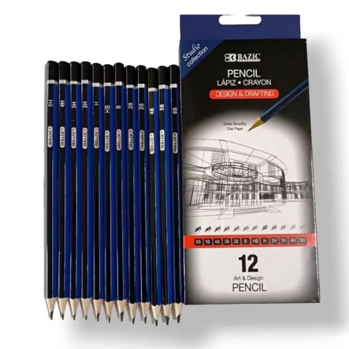 

drawing pensil bazic / pensil gambar set 6B - 5H ( 12 pcs)
