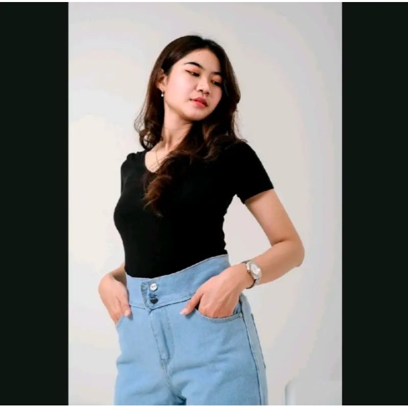 Celana Jeans Panjang Highwast Tali Silang Terbaru