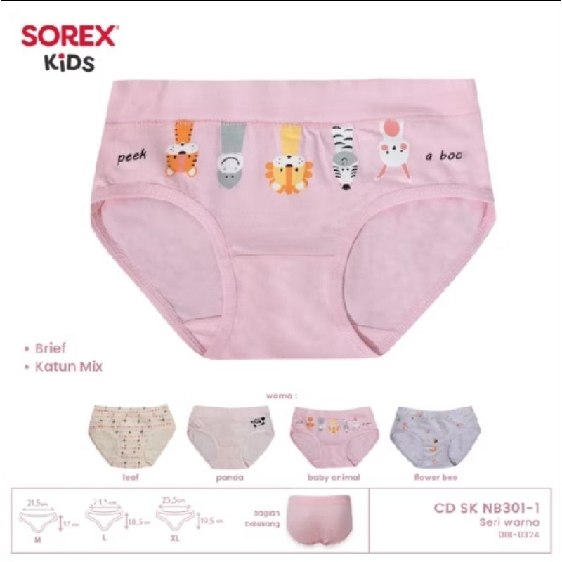 Celana dalam anak Sorex Nb 301 / Cd anak perempuan sorex / Celana anak sorex bahan katun