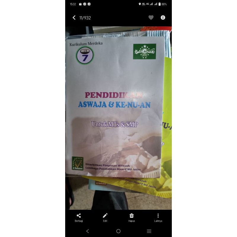 ASWAJA KLS MTS/SMP dijual perpaket 3buku