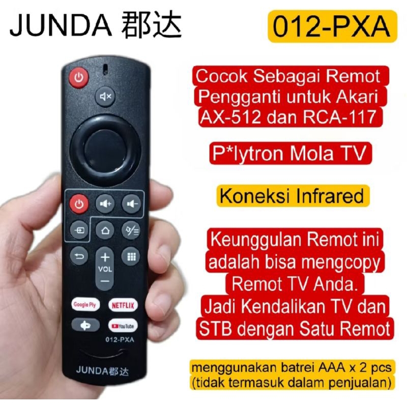 JUNDA 012 PXA REMOTE PENGGANTI UNTUK STB POLYTRON MOLA TV