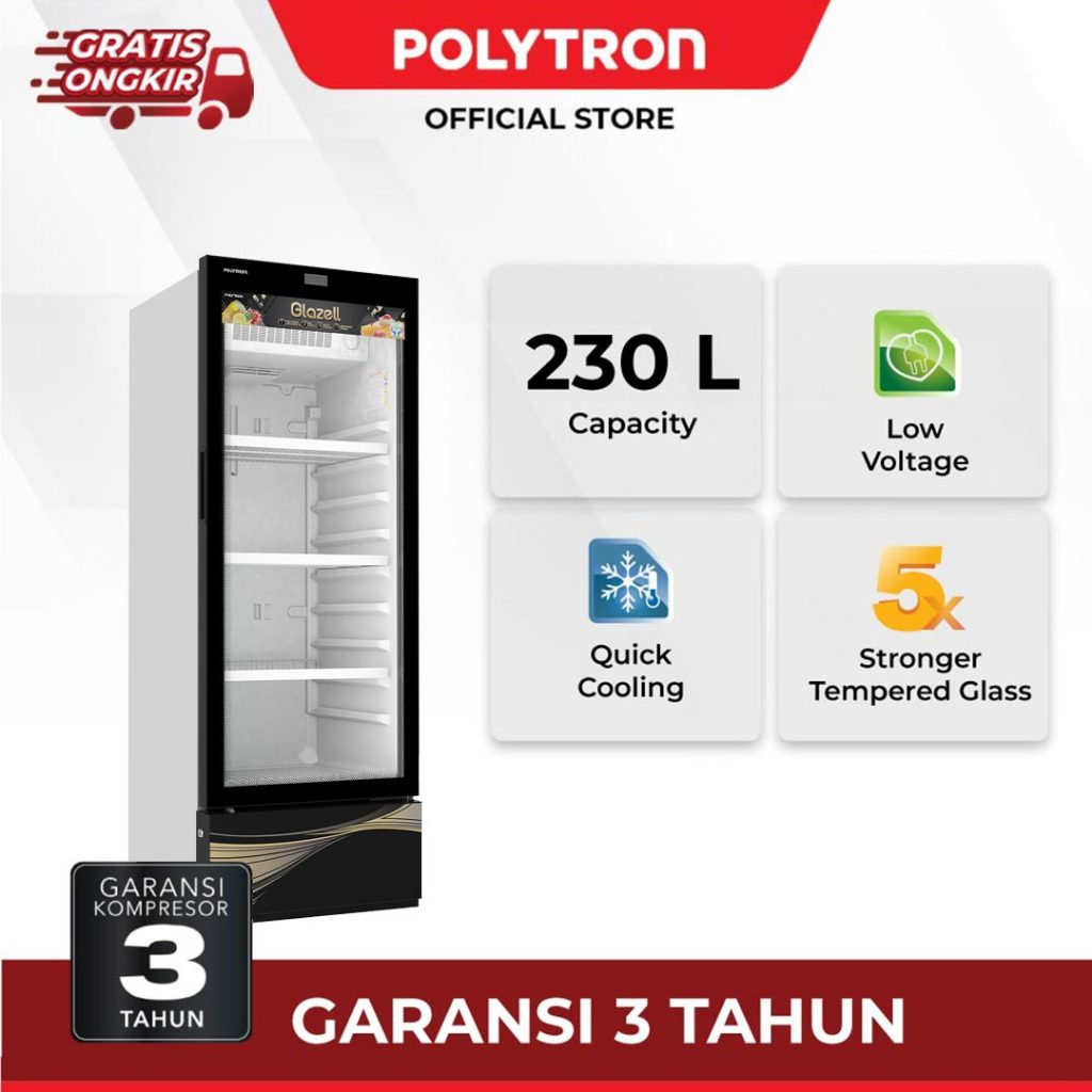 POLYTRON Showcase Glazell 230 Liter SCN 188X