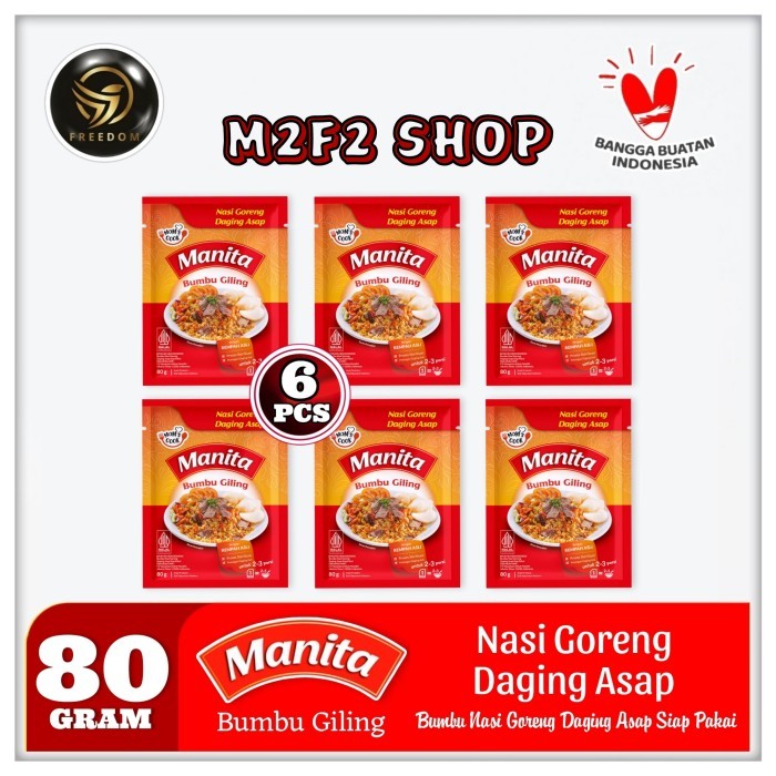 

Manita Bumbu Masak Giling Instan Rempah Asli Nasi Goreng Semua Rasa Sachet - 80 gr (Kemasan 6 Pcs)