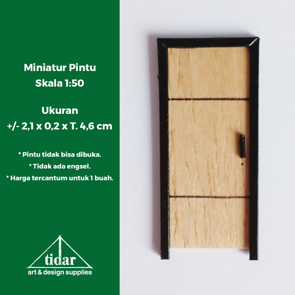 

[MR] MH - Miniatur Maket Pintu Kayu 1 (Satu) Daun Skala 1:50