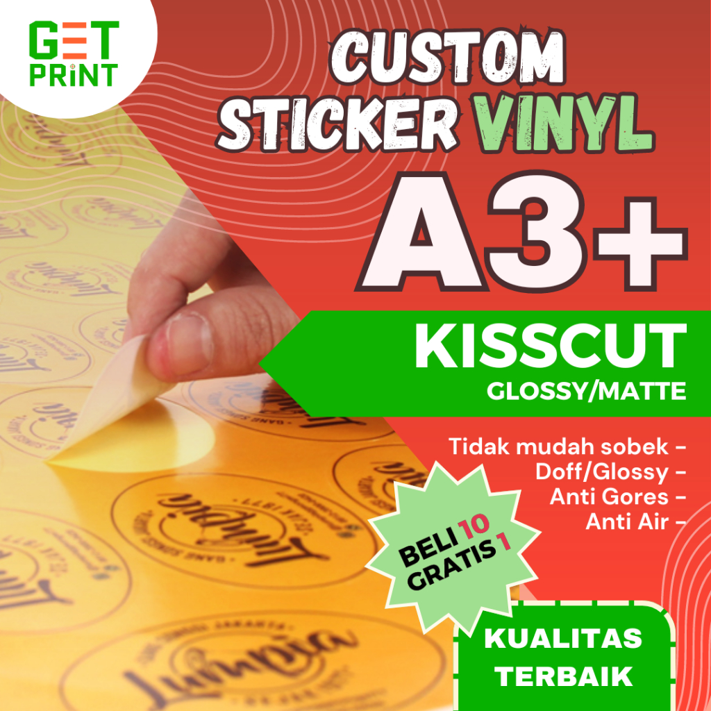 

CUSTOM STICKER VINYL A3+ | STICKER LOGO, LABEL KEMASAN, DLL