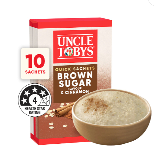 

Uncle Tobys Oats Quick Sachets Brown Sugar & Cinnamon | 350g