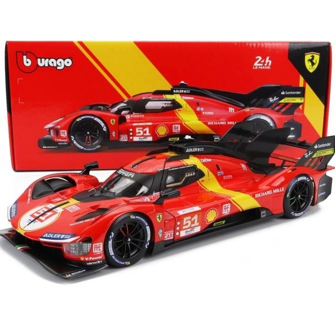 Bburago Racing 1/18 Ferrari 499P AF Corse N 51 Winner 24h Le Mans 2023