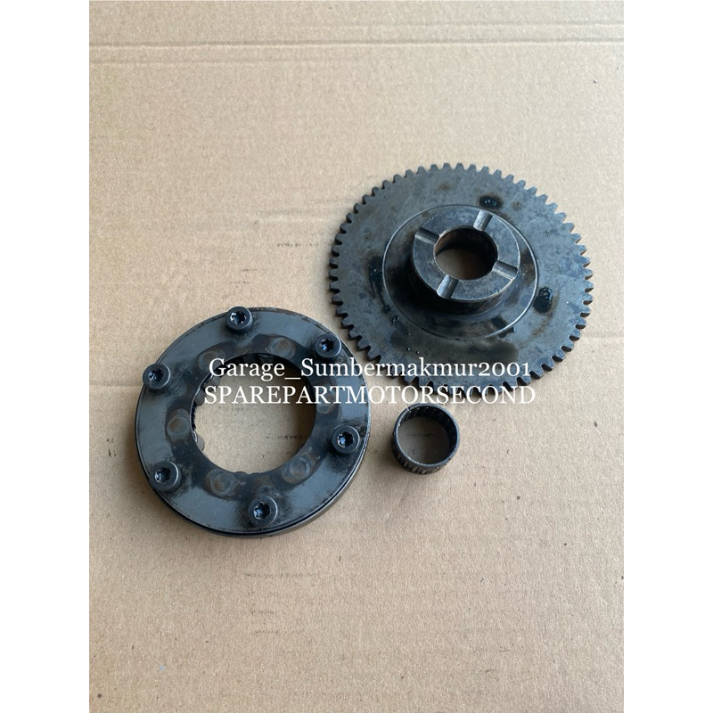 Gear Gigi Dobel Starter Full Set Penghantar Dinamo Stater Supra X 125 / Karisma Original Copotan