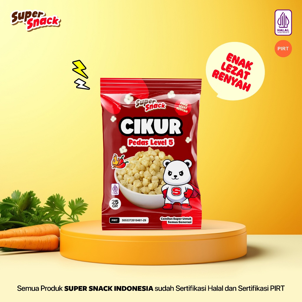 

SUPER SNACK Pilus Cikur Rasa Pedas Level 5 25gr Cemilan