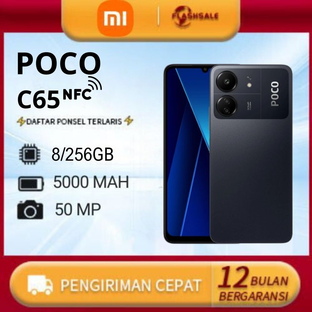 Xiaomi POCO C65 (6/128GB) (8/256GB)(❤️MALL❤️) Suppot NFC | Helio G85 | 90Hz refresh rate tinggi | 50 MP AI Triple kamera [ Official Store ]