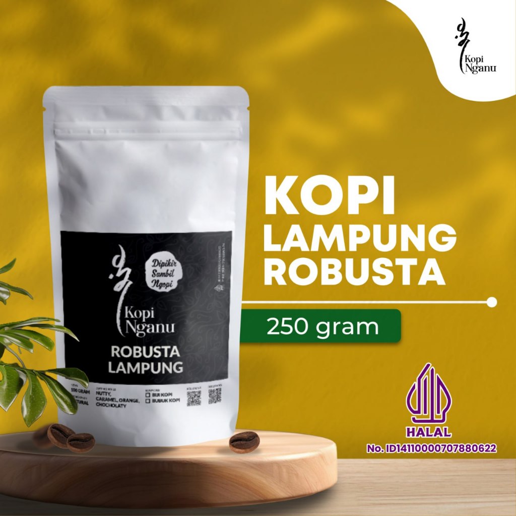 

Kopi Robusta Lampung Bubuk Biji 250 Gram Fresh Roasted