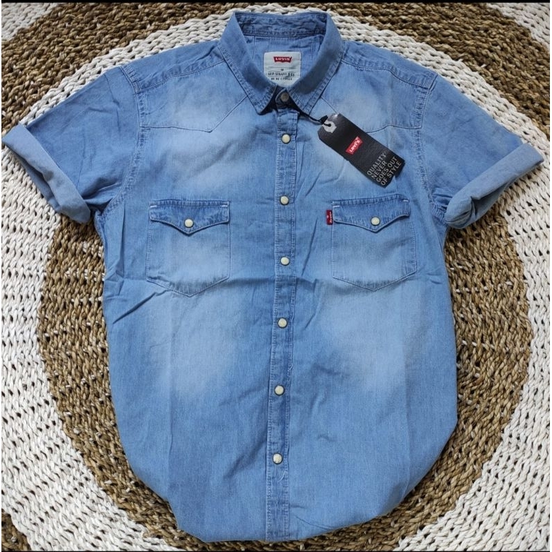 Kemeja Denim Pria | Kemeja Denim Pendek | Kemeja Pria