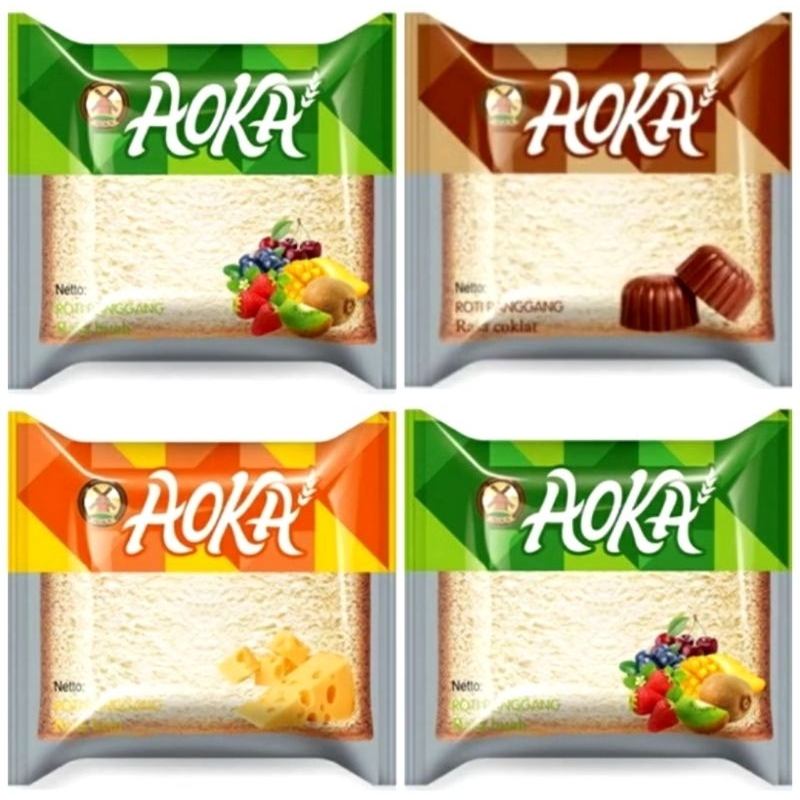 

AOKA Roti Panggang Keju / Coklat / Vanilla / Mangga / Durian / Strawberry / Blueberry / Mangga