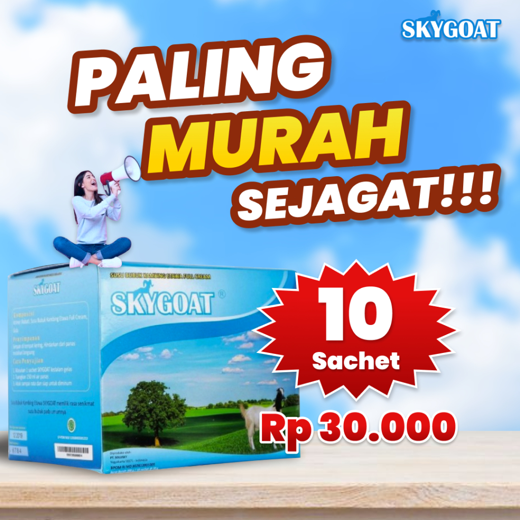 

SKYGOAT - 10 Sachet Susu Kambing Etawa Bubuk SKY GOAT Original