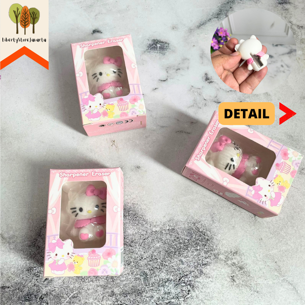 

Penghapus dan Rautan Lucu Bentuk Hello Kitty ER-1221 Hapusan Serutan Pensil Unik Alat Tulis Anak Sekolah Kantor