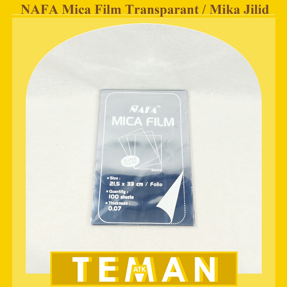 

KODE Y37P Mika Jilid Plastik Mica Film Plastik Transparant NAFA F4FOLIO MFF