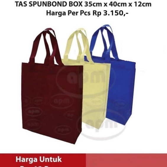 

KI3 Tas Spunbond Box Ukuran 35cm x 4cm x 12cm