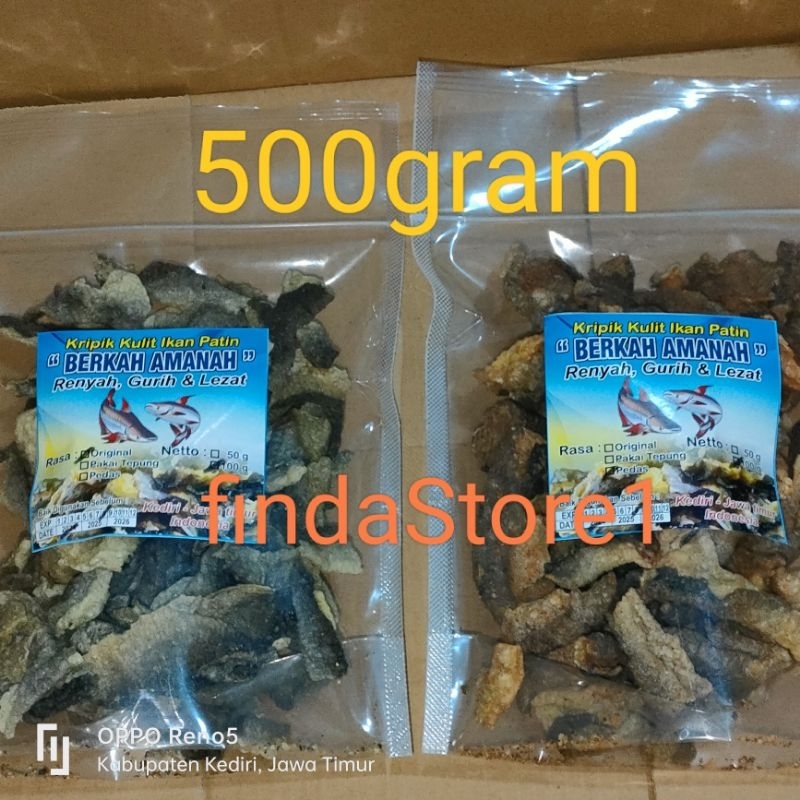 

Kripik Kulit Ikan Patin 500gram Matang Siap makan