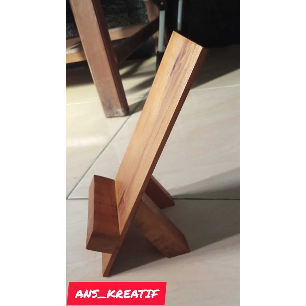 Stand Phone Holder Penyangga tablet Kayu