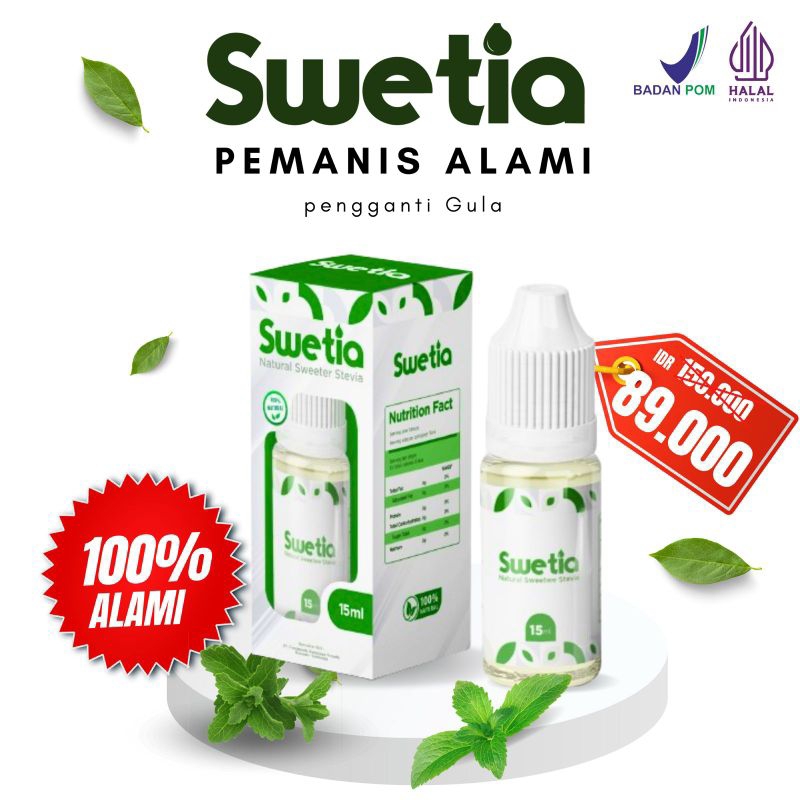 

Swetia Pemanis Alami / Stevia Cair 15ml / Gula untuk Diabetes