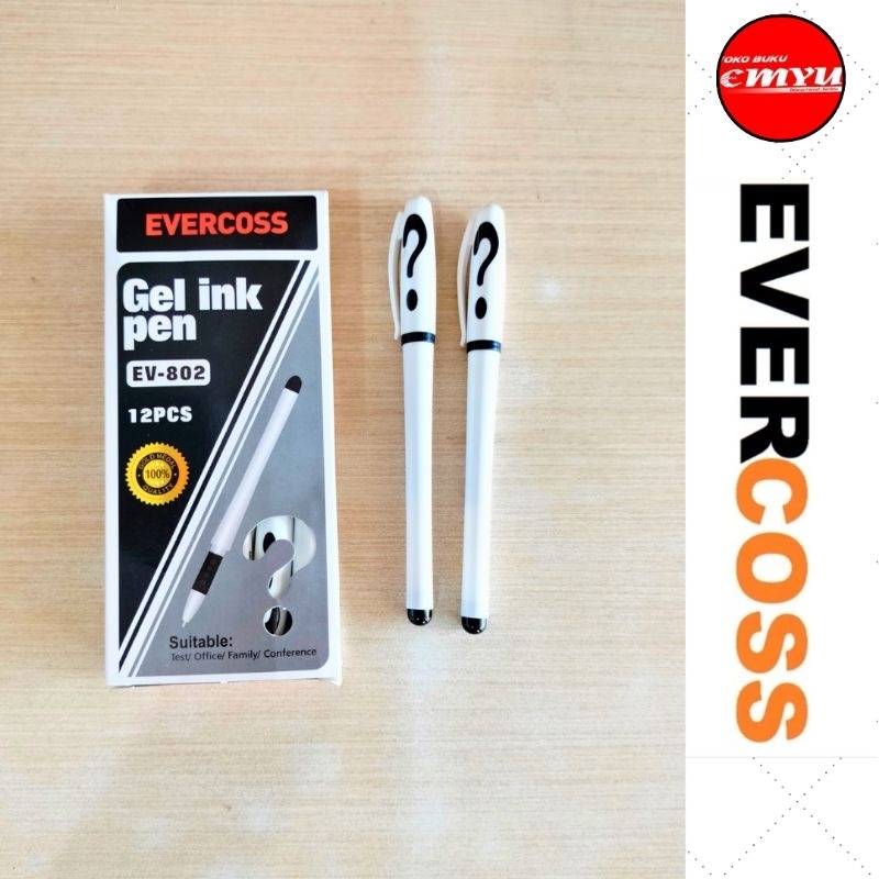 

Evercross Gel Ink Pen EV-802 Hitam Isi 12pcs