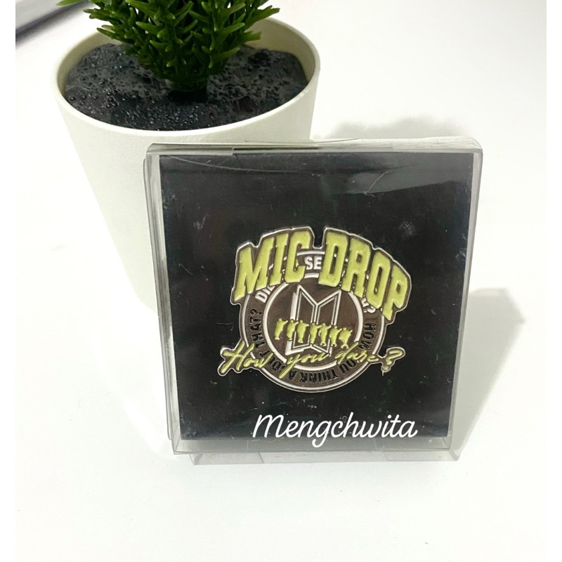 BTS Official Merchandise Varsity Pin Badge Mic Drop