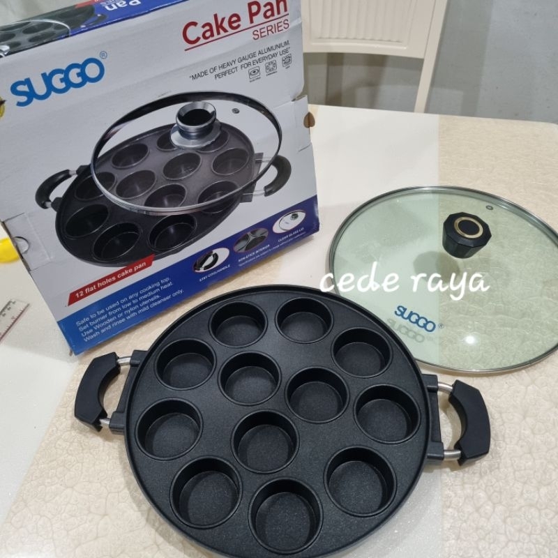 cetakan martabak mini / cake pan teflon suggo 12 lubang datar