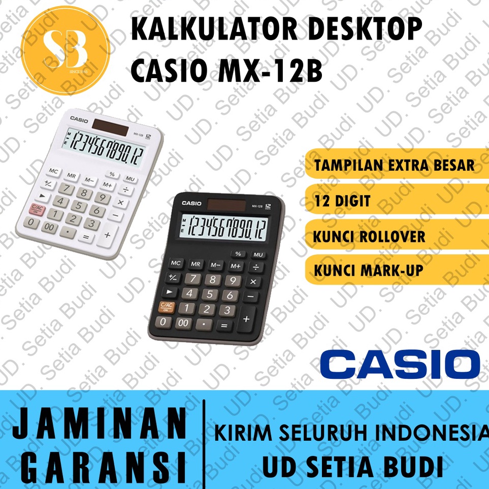 

KODE I47X Kalkulator Desktop CASIO MX12B Baru dan Asli