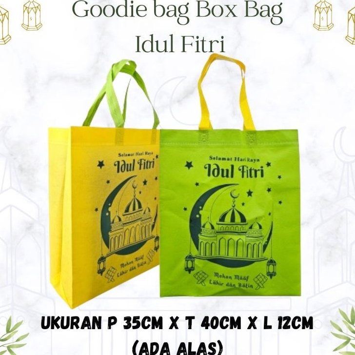 

Cepat Goodie bag lebaran 35x4x12 Lusinan isi 12pcs bagian bawah ada lebar PRODUCT Tas spundbond