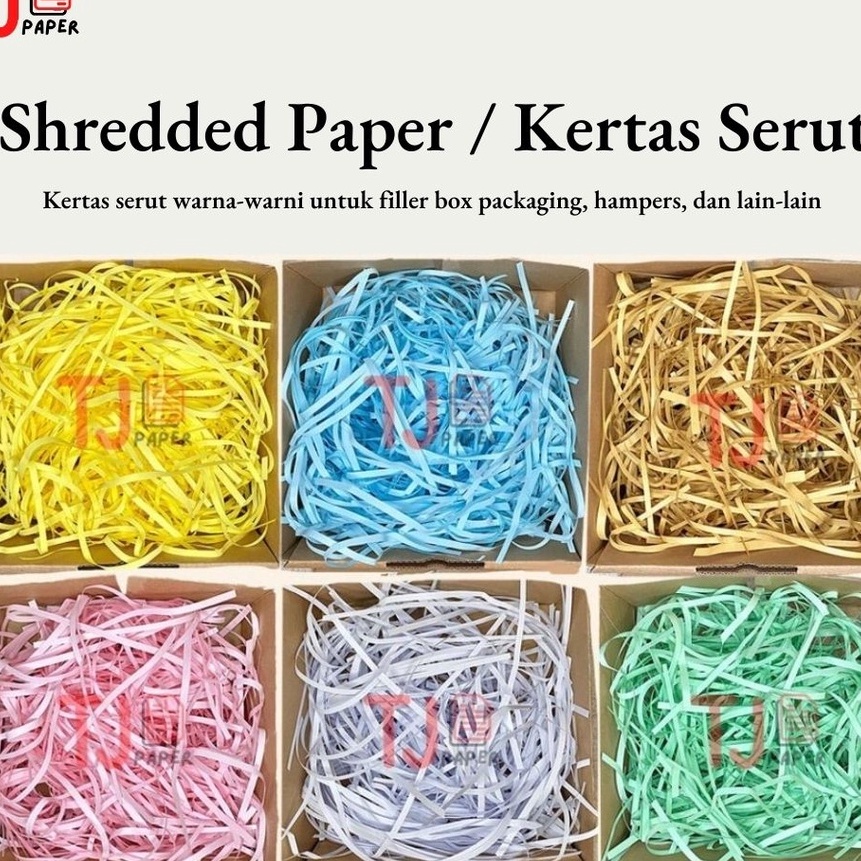 

FG2 1 kg Kes Serut Kes Cacah Shredded Paper Filler Hampers Gift Box Kado Lebaran Idul Fitri Natal Ulang Tahun Coklat Putih Kuning Hijau Pink Merah Muda Biru