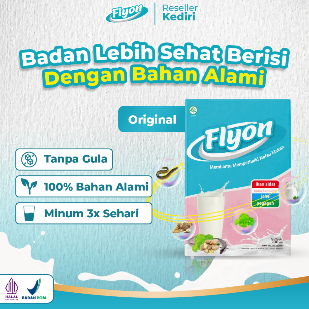 Bpom Susu Flyon Original Susu Penggemuk Badan Penambah Berat Badan Alami